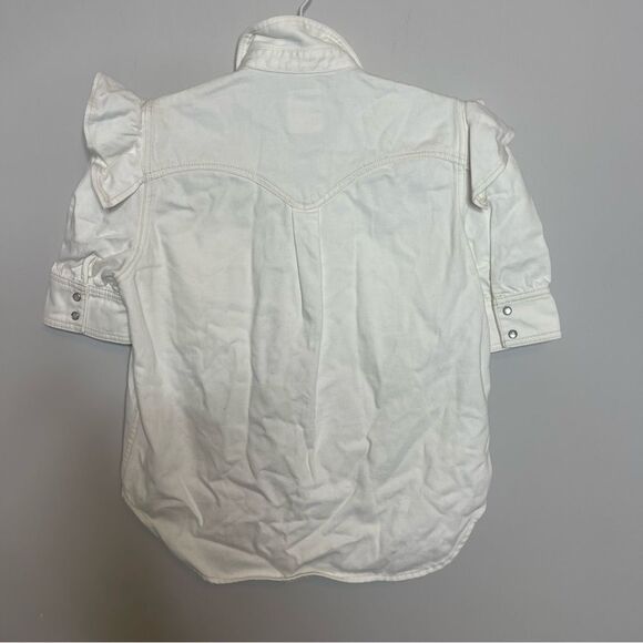 Zadig & Voltaire Toky Ruffle Denim Shirt Flawed, size XS - Picture 13 of 14